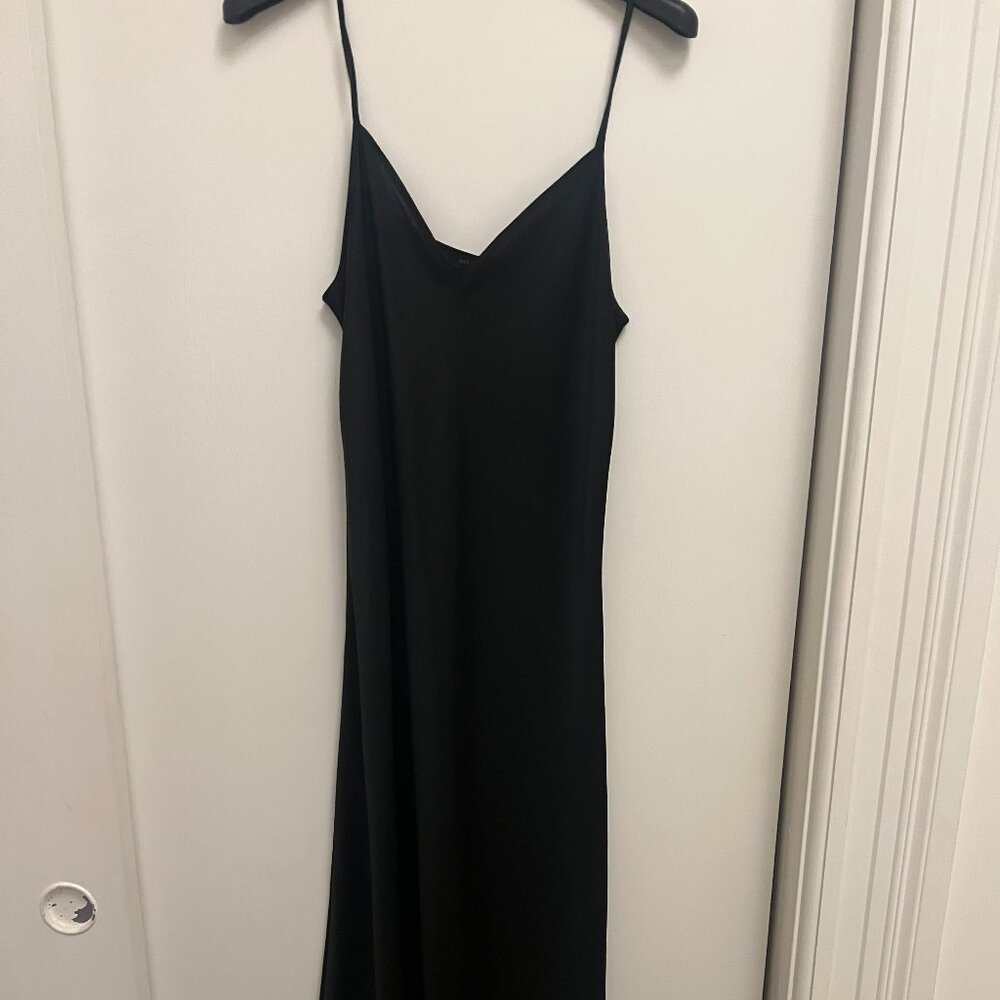 All Saints Black Silk Slip Dress